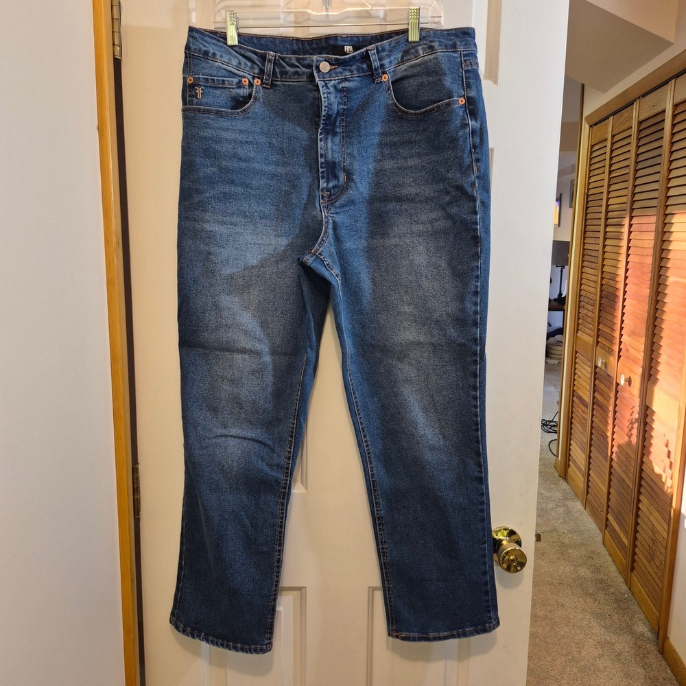 Frye Womens High Rise Straight Leg‎ Blue Denim Jeans Size 14/32 Medium Wash